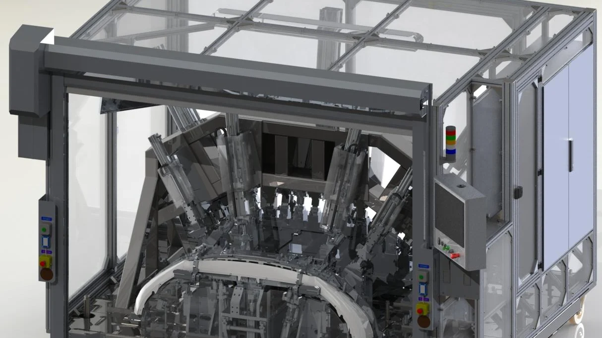 Bumper hole-cutting and bracket-welding machine